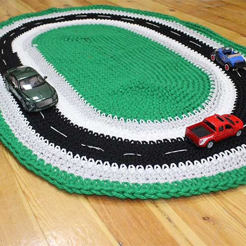 Cars Track Shape Crochet Carpet-Small
