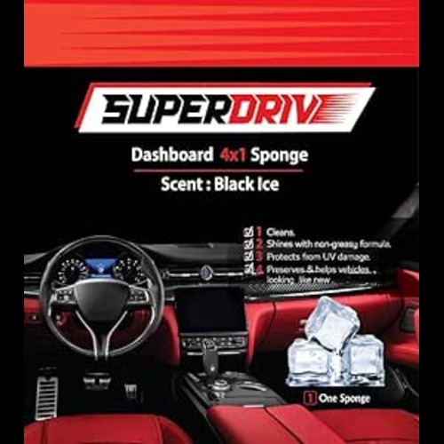 Super Drive Sponge 4 In 1  Dashboard & Leather polish -Black Ice