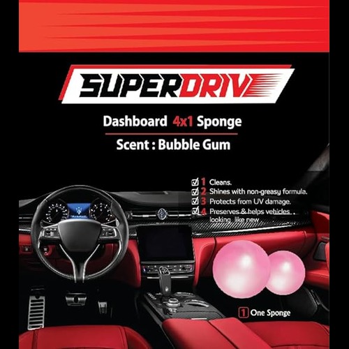 Super Drive Sponge 4 In 1  Dashboard & Leather polish -Bubble Gum