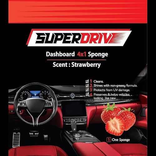 Super Drive Sponge 4 In 1  Dashboard & Leather polish -Strawberry