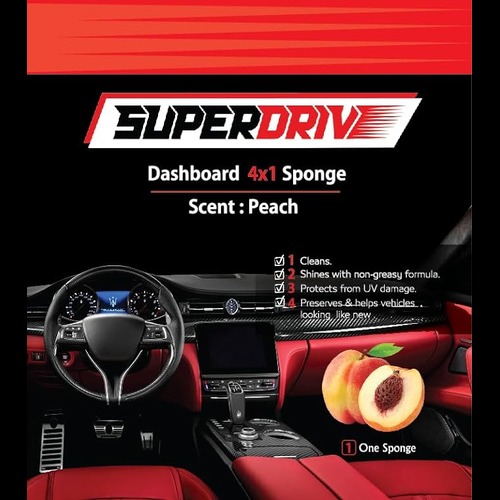 Super Drive Sponge 4 In 1  Dashboard & Leather polish -Peach
